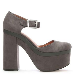 Shelly’s London Gray Suede Mary Jane Platform